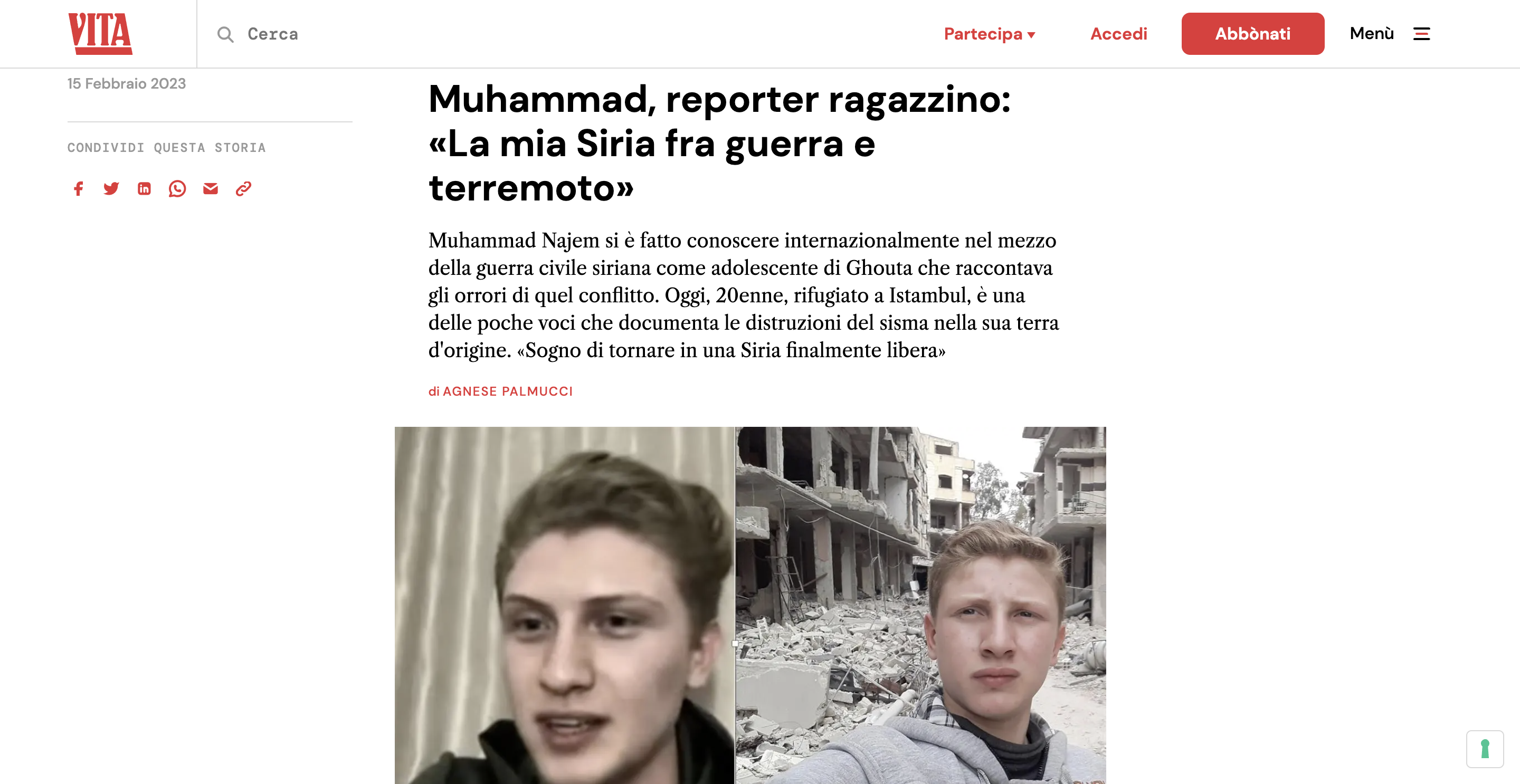 Muhammad, reporter ragazzino: La mia Siria fra guerra e terremoto