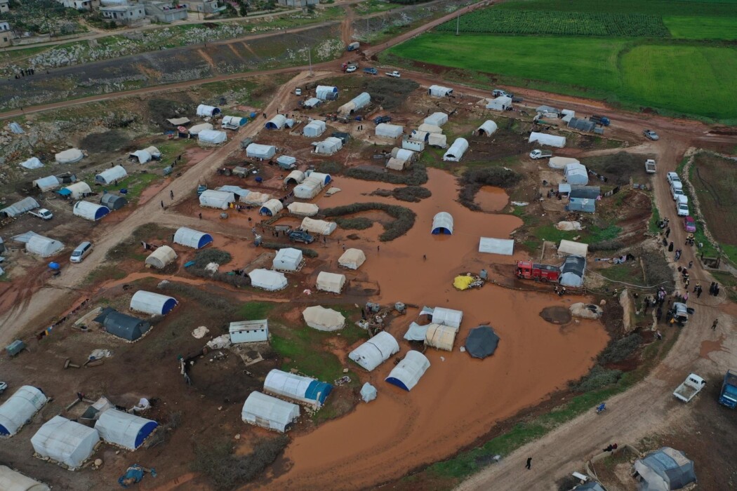 Heavy rain floods refugee tents Heavy rain floods refugee tents